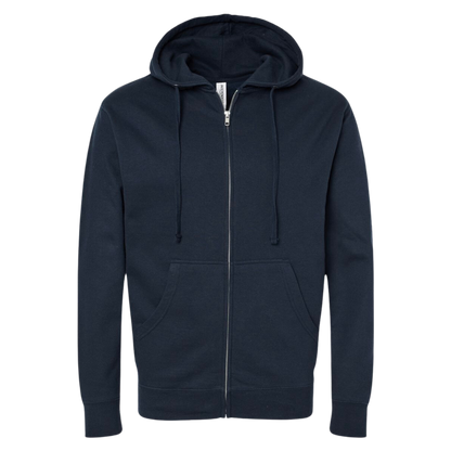 Independent Trading Co. Midweight Full Zip Hoodie INCLUDES 1 SIDED PRINT