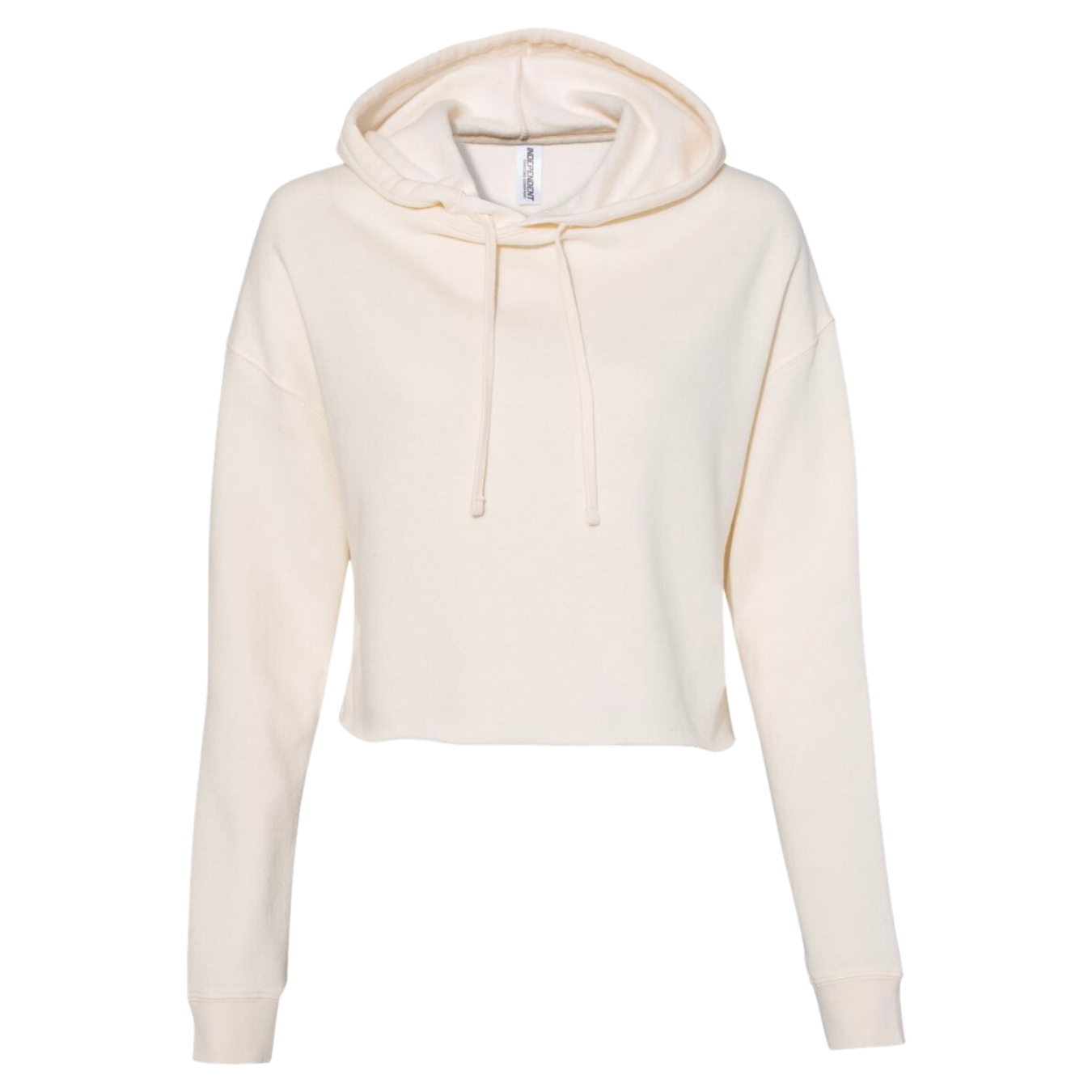 Independent Trading Women s Lightweight Crop Hoodie INCLUDES 1 SIDED PRINT Off White XL